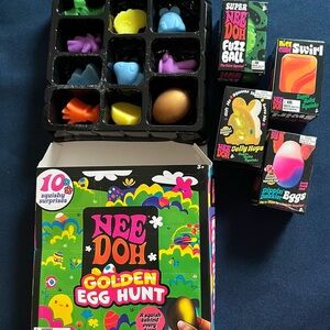 Nee Doh Golden Egg Hunt Easter Mini Squishies plus extras